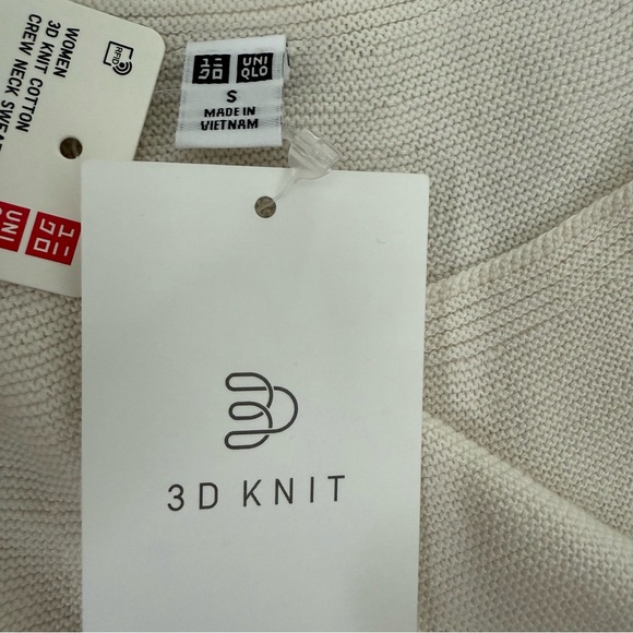Women’s Uniqlo 3D Knit Seamless Cotton Crew Neck Pullover Striped Sweater Small - Picture 10 of 16